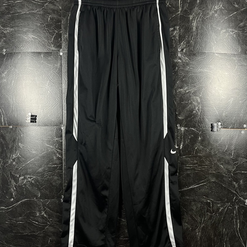 Nike Men's Black Striped Hem Sweatpants Fits Medium -Flaws
